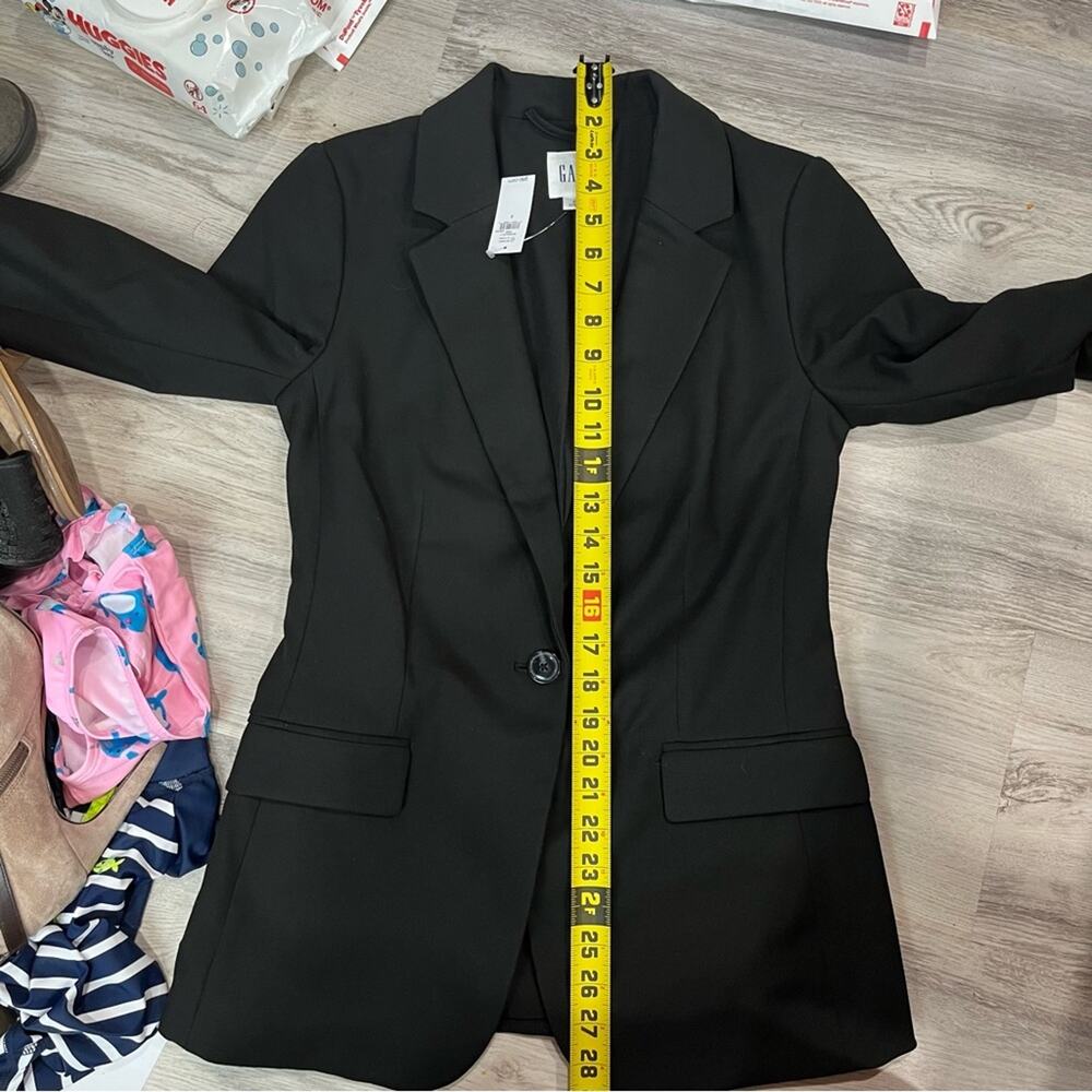 NWT Gap True Black Basic Blazer One Button NWT - image 7